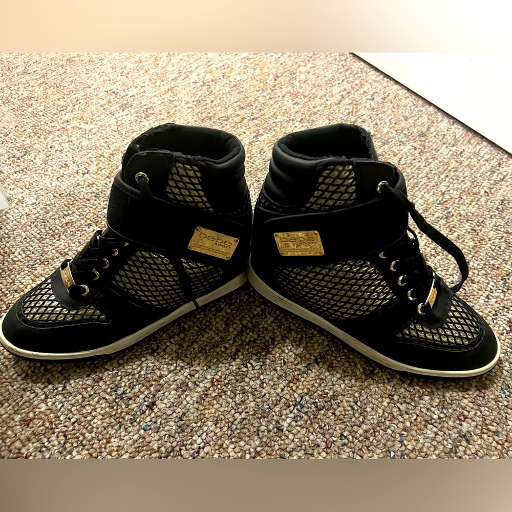 BEBE pumps. High top heals.